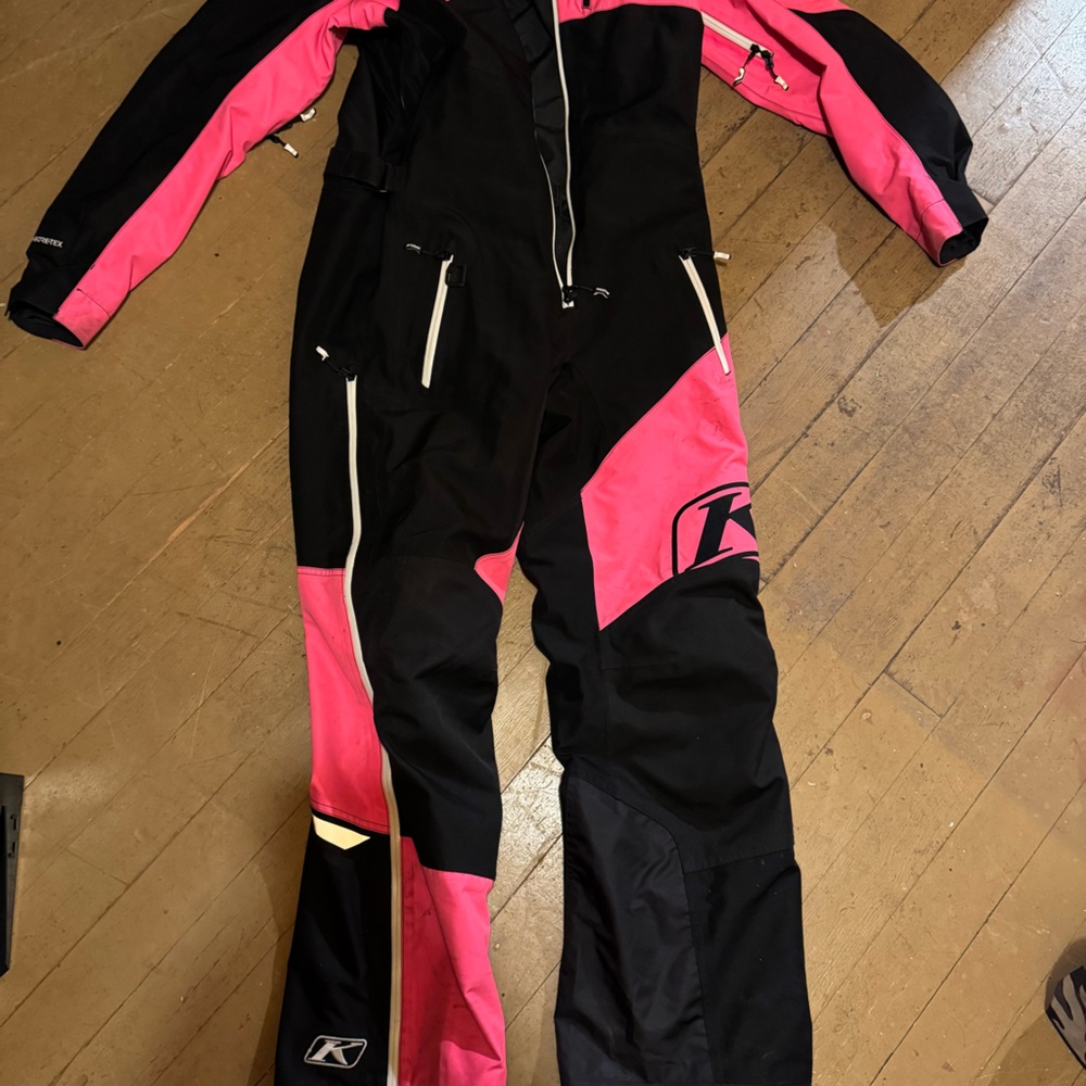 Pink and Black Klim monosuit
